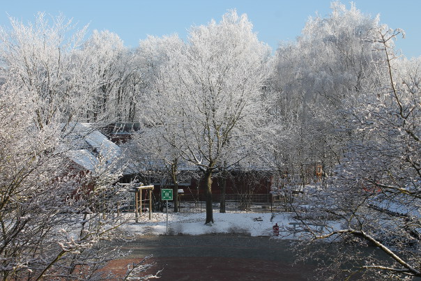 Bild Schulhof im Winter